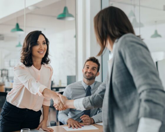 Smiling-business-professionals-shaking-hands